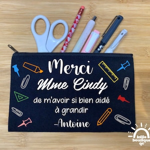 Personalized kit for teacher / Pencil case / Gifts for teachers / cotton pouch / personalized first name
