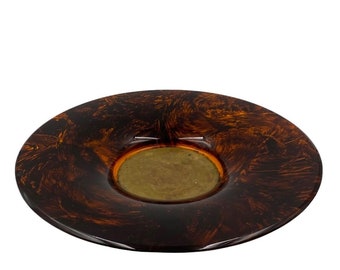 Hollywood regency brass and tortoiseshell lucite tray, Guzzini Italy 1970s