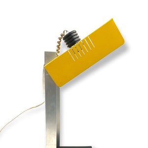 Space age Yellow Cubic Table lamp, Italy 1970s