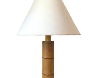Hollywood Regency bambu bordslampa, italiensk 1970-tal