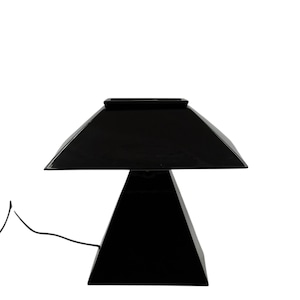 Space age black ceramic table lamp, Italy 1970s