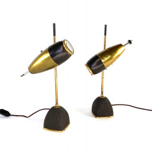 Oscar Torlasco, seltene paar Tischlampe mod. 577, Lumi Mailand, 1960