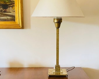 Rationalist monumental brass table lamp, Officine A. Boffelli Milano Italy 1935