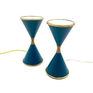 Angelo Lelii, two &#39;Clessidra&#39; table lamps, Arredoluce, Milan Italy, 1960