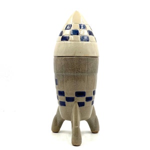 Ceramic Rocket / Spaceship bottle / decanter,  France 1940s / 1950s
