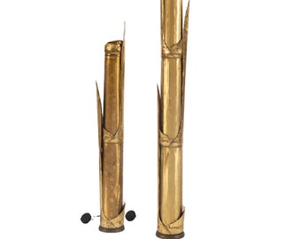 Tommaso Barbi, pair of "Canna di Bambù" floor lamps, G&G Studio e Disegno, Rome, Italy, 1970
