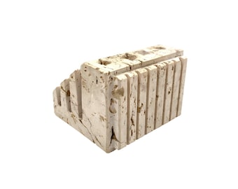 Enzo Mari, Travertine desk organizer, Fratelli Mannelli Italy 1970s