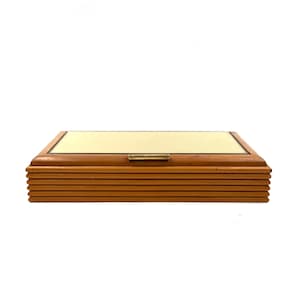 Mid-century grissinato wood jewelry box, Fontana Arte Italy 1960