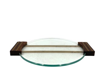 Art deco glass tray, France 1930s