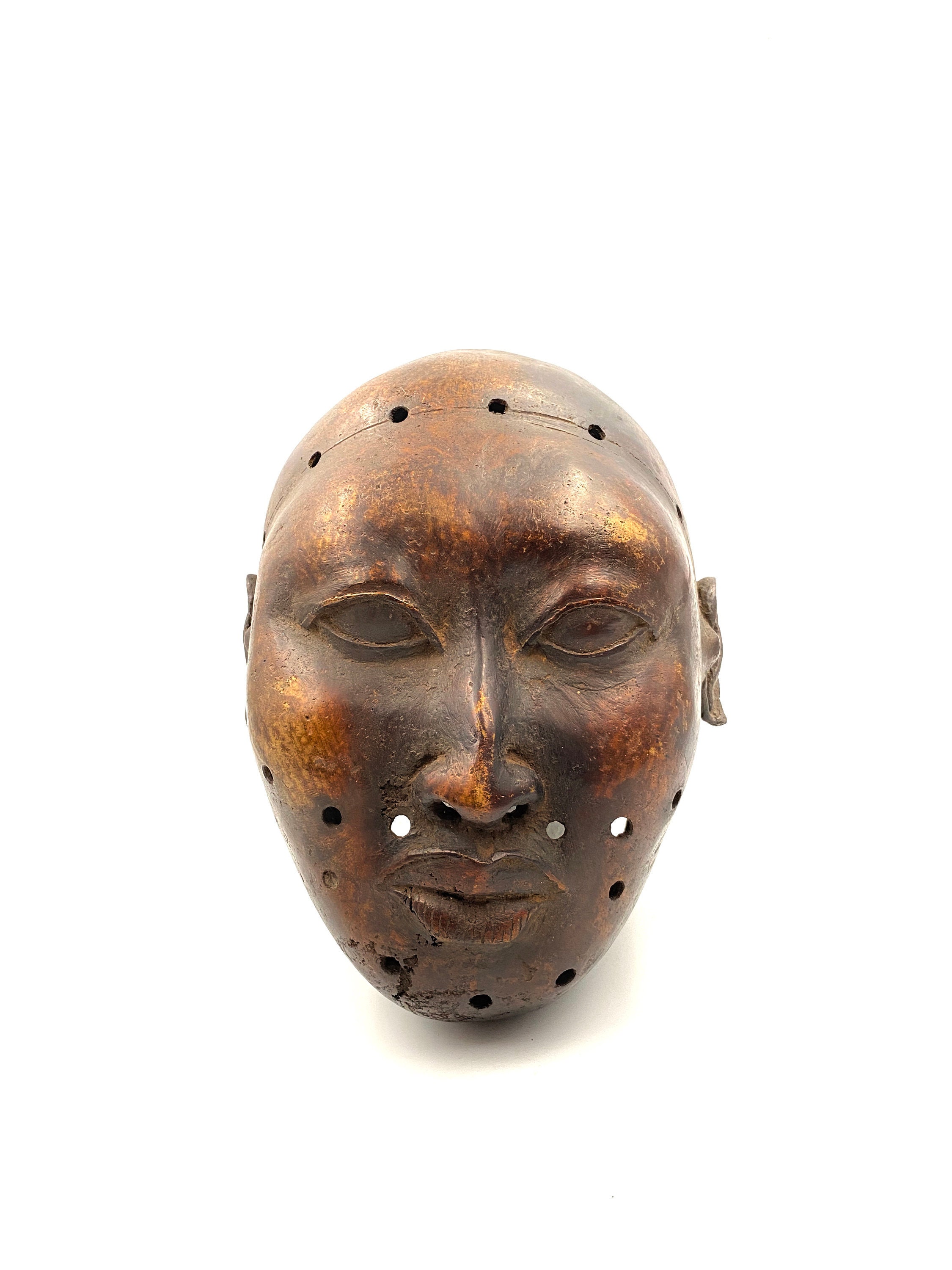 Foreign Ruler African Trophy Head of a Foreign Ruler, Bronze, Benin Kingdom, Early XX ...