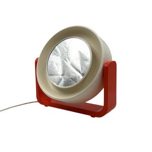 Space Age orange illuminated table mirror mod. w93, Allibert, West Germany 1960s