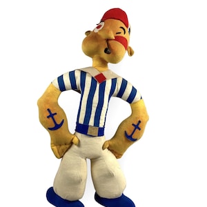 Popeye rare cloth rag doll, 1950s
