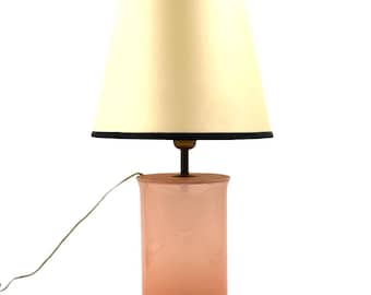 Mid-century modern pink Murano glass Table lamp base, Italy, 1950s