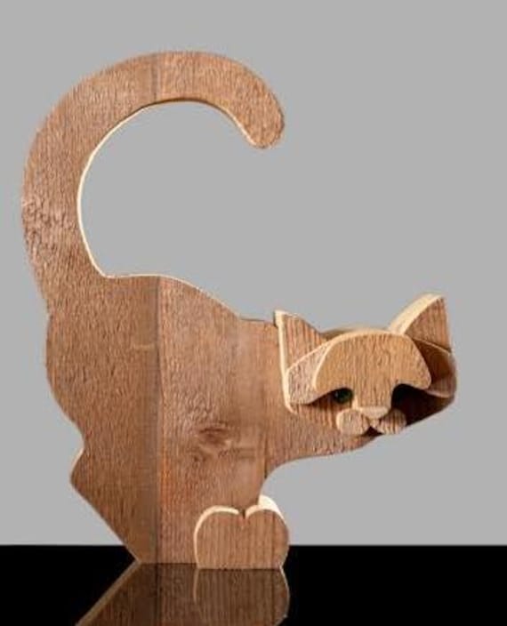 ボッテガ ミケランジェリ、猫の木彫、オルヴィエート イタリア 1970