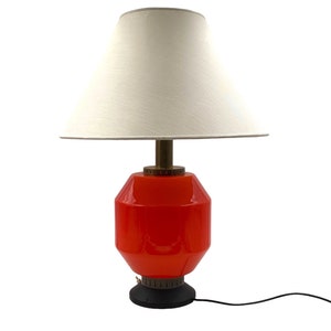 Space Age orange glass table lamp base, Stilnovo, Italy 1960s