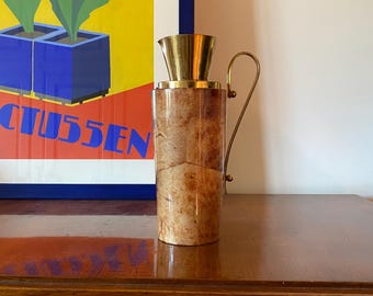 Mid-century Parchment Barware Thermos, Aldo Tura, Macabo Italy