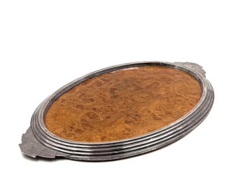 Bandeja Art Déco de madera de raíz, Francia, década de 1930.