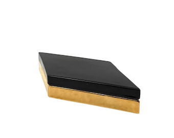 Ferdinando Loffredo, golden ceramic box, ceramiche del Ferlaro, Italy 1970s