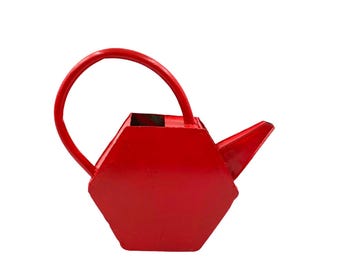 Modernist red watering can, France 1940s