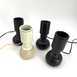 Gino Sarfatti, Arteluce, 4 Black & White Table Lamps Iconic Mod. 600/C, 1966