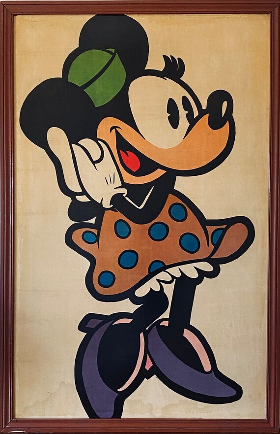 ミニーマウスの額入りポスター、フランス 1960 年代 - Etsy 日本