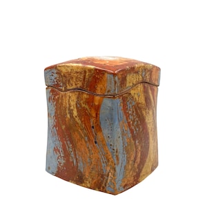 Mid-century blue earthenware vase, France 1960s