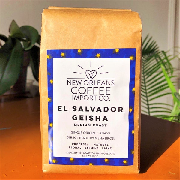 El Salvador Geisha Light-Medium Roast | Natural Process | Direct-trade Single Origin Single Farm | New Orleans Coffee Import Co.