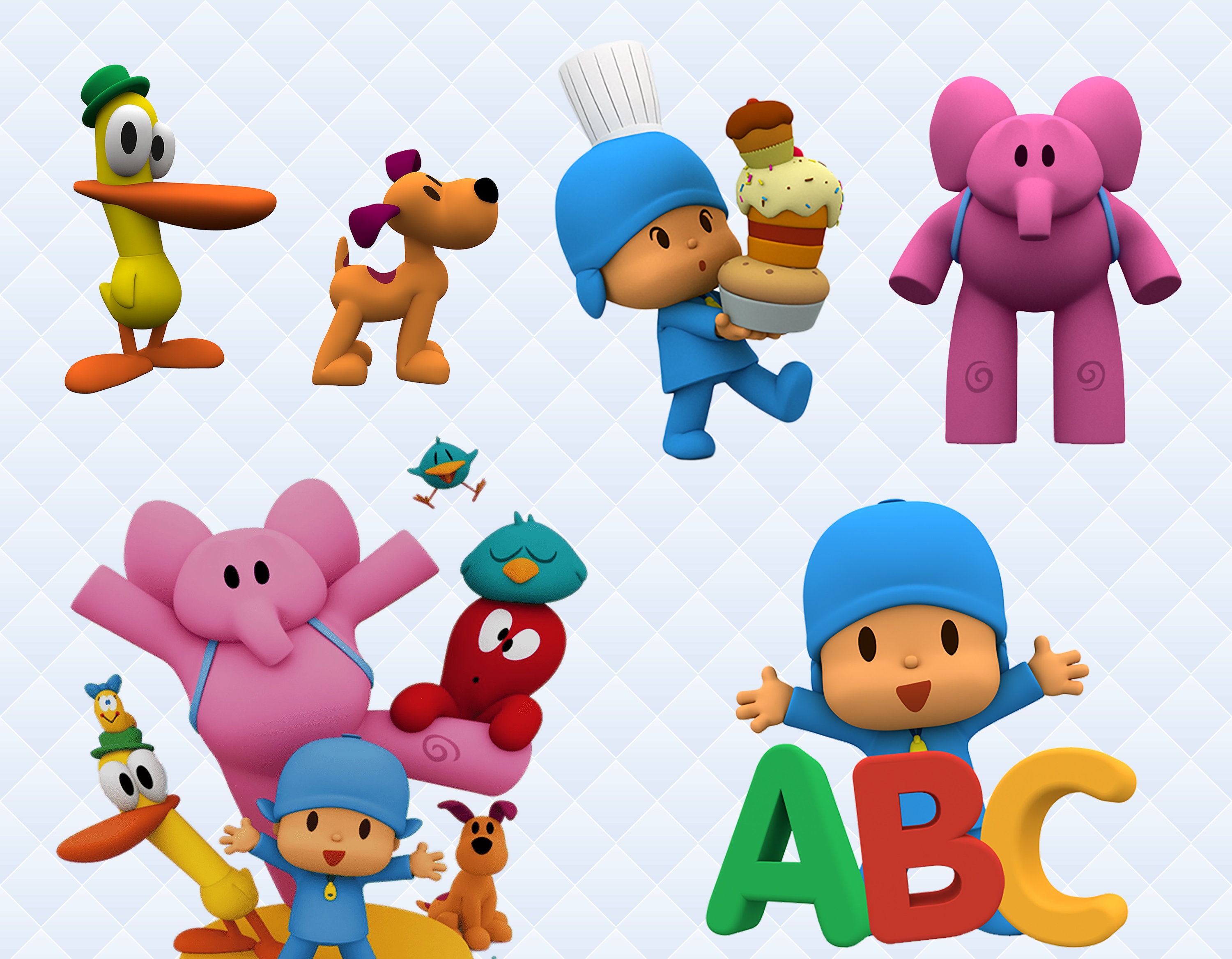 Pocoyo Clipart Pocoyo PNG Characters Pocoyo Printable Etsy
