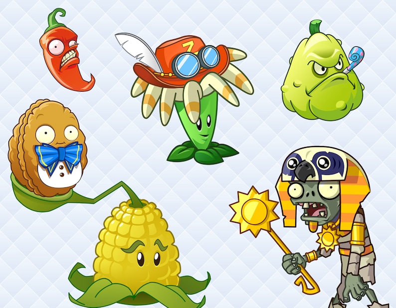 Download Clip Art Instant Download Transparent Background Plants Zombies Png Characters Plants Vs Zombies Clipart Zombies Printable Images Art Collectibles
