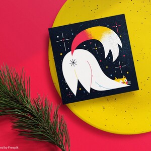 Cat Christmas Card |  Carte postale de Noël