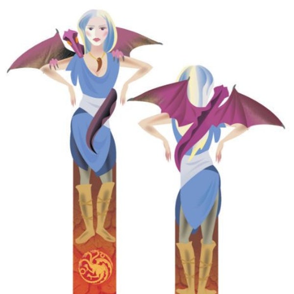 Daenerys Targaryen (Game of Thrones) two- sided  bookmark PDF