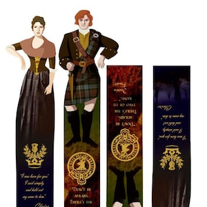 Jamie\Claire Fraser ("Outlander" by D.Gabaldon) bookmarks, PDF, A4 download