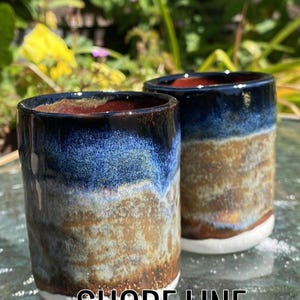 Handmade Porcelain Espresso Cups: Modern Glazed Espresso/Cortado Cups various glazes -various glazes (90ml) (height 6.5cm width 5cm approx)
