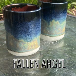 I MAKE THESE CUPS -from raw clay to finished product 100%  Handmade Porcelain Espresso/Cortado Cup: Modern Glazed porcelain Ceramic  (90ml)