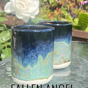 Handmade Porcelain Espresso Cups: Modern Glazed Espresso/Cortado Cups various glazes -various glazes (90ml) (height 6.5cm width 5cm approx)