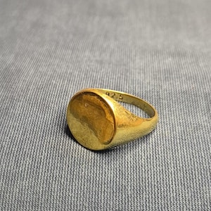 Pure Brass Plain Signet Ring, Big Face Jewelry, Brass Ring, Signet Ring, Gift for Her, Brass Ring, Gift Ring, Gift for Wife, Men Ring,Unisex