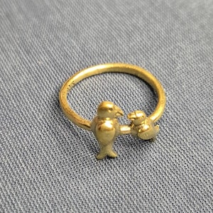 Pure Brass Bird Ring, Bird Jewelry, Love Bird Ring, Statement Ring, Promise Ring, Gift for Her, Unique Brass Ring, Gift Ring, Gift for Wife