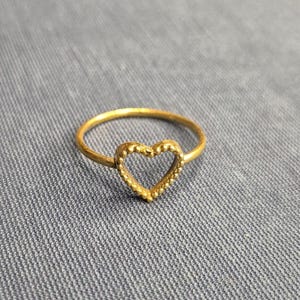 Pure Brass Big Heart Ring, Heart Jewelry, Brass Ring, Heart Ring, Gift for Her, Love Heart Ring, Gift Ring, Ring for Women, Ring for Girl