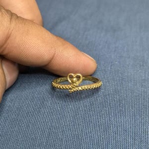 Pure Brass Heart Ring, Heart Design Jewelry, Love Heart Ring, Promise Ring, Gift for Her, Unique Brass Ring, Gift Ring, Gift for Wife, Gifts
