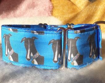 Comedy George Pattern , 50mm Martingale Greyhound Sighthound Whippet Lurcher Collar