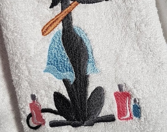 Personalised Embroidered Greyhound Hand Towel. Mine