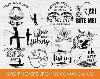Download Fishing 6 SVG Fishing Svg Fish SVG Fishing Clipart | Etsy