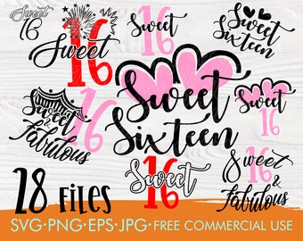 Free Free 232 Happy Sweet 16 Birthday Svg SVG PNG EPS DXF File