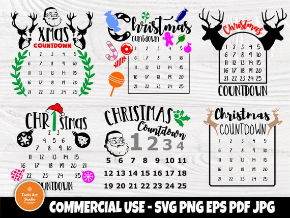 Christmas countdown SVG | Christmas svg | Christmas advent calendar svg | Days till christmas svg | Cut files for cricut and silhouette