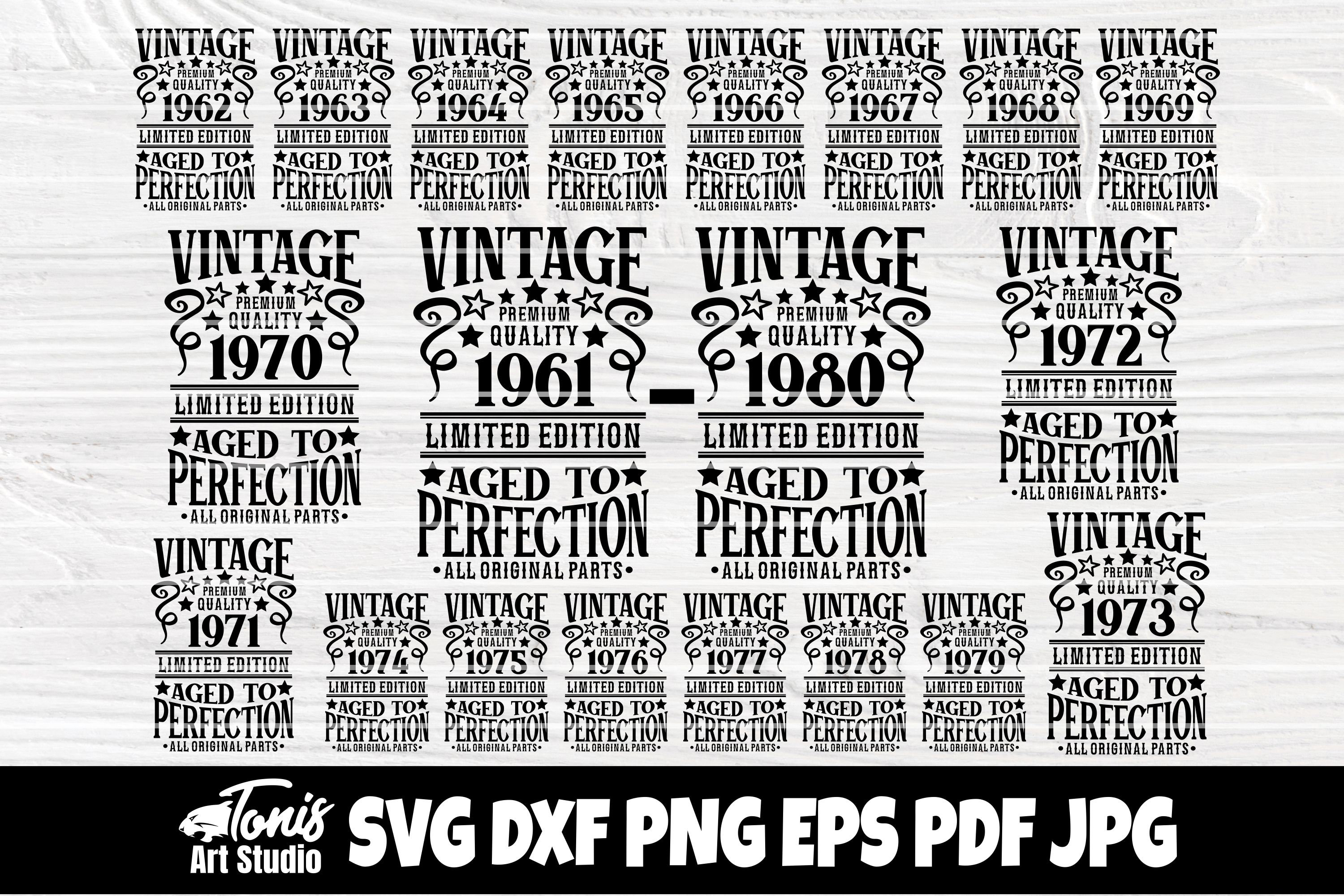 Download 1961 1980 Birthday Svg Bundle Vintage Svg Files