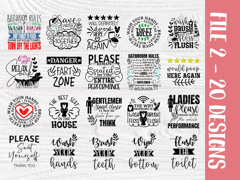 Badezimmer SVG Bundle Wäscherei Svg Badezimmer Zitate | Etsy