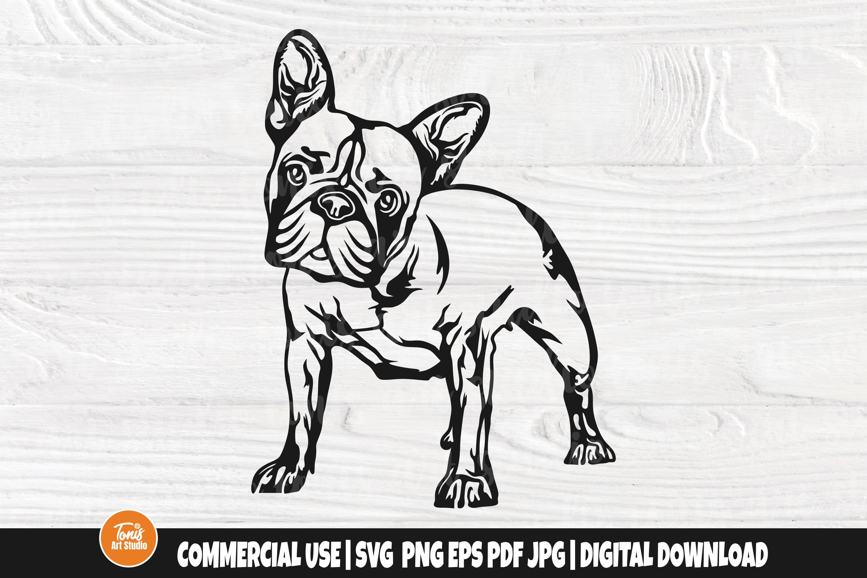 Bulldog SVG Cut File - French Bulldog - Dog Svg Png - Frenchie Svg