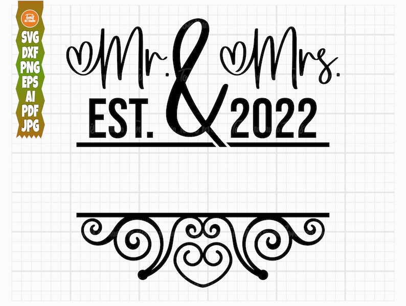 Mr and Mrs SVG PNG DXF Wedding Sign Svg Mr and Mrs Monogram Etsy