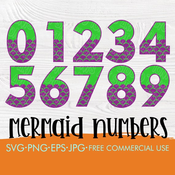 Download Mermaid Numbers Svg Svg Cut Files Etsy