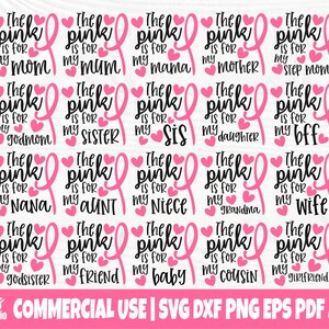 SVG-bundel Cancer Awareness Ribbon: Pink Ribbon-ontwerpen (digitale download)